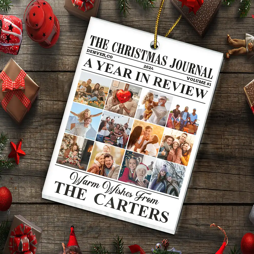 Custom Photo The Christmas Journal What A Year For Family And Friends - Personalized Custom Shaped Acrylic Ornament - Image 5
