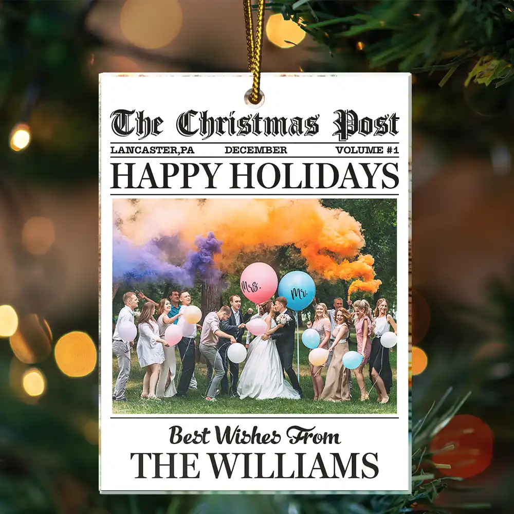 Custom Photo The Christmas Post What A Year For Family And Friends - Personalized Custom Shaped Acrylic Ornament - Image 3