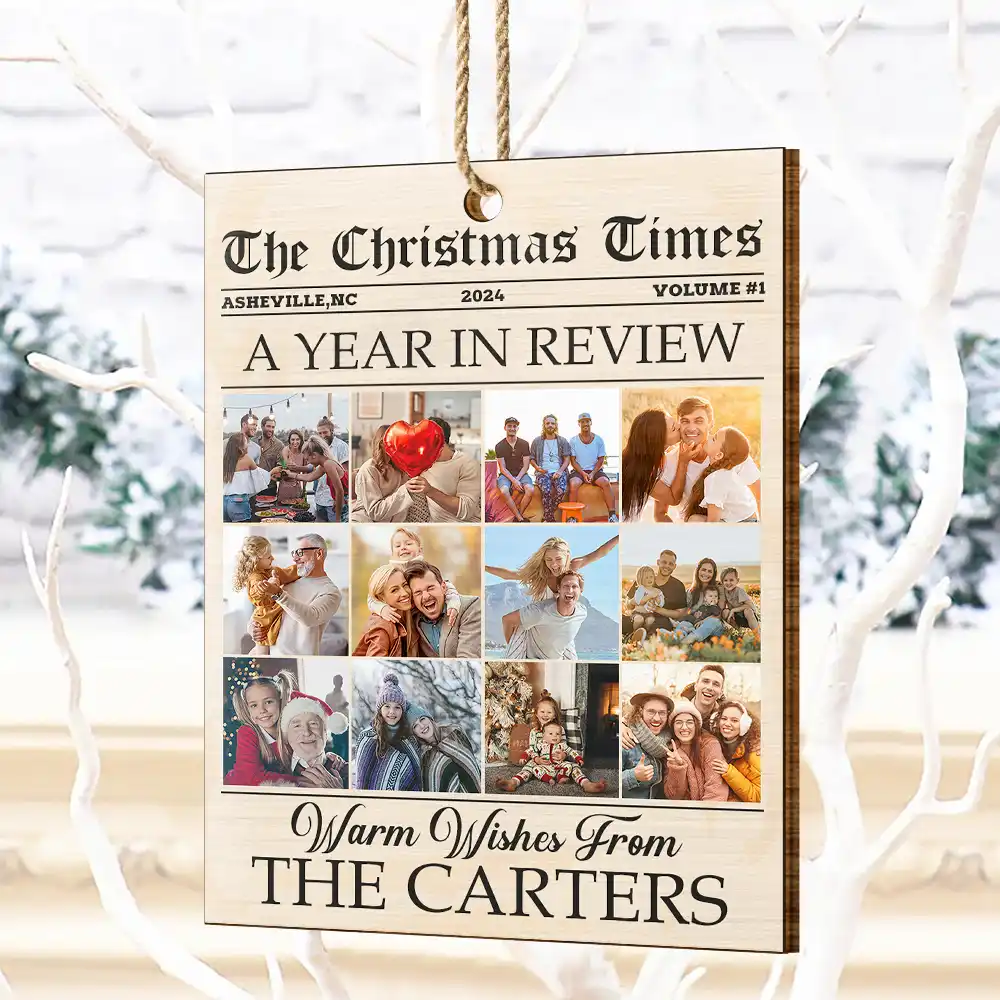 Custom Photo The Christmas Times What A Year For Family And Friends - Personalized Custom Shaped Wooden Ornament - Image 4