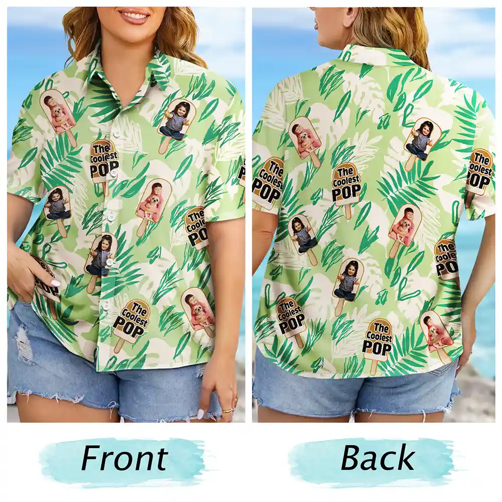 Custom Photo The Coolest Pop - Personalized Hawaiian Shirt - Image 6