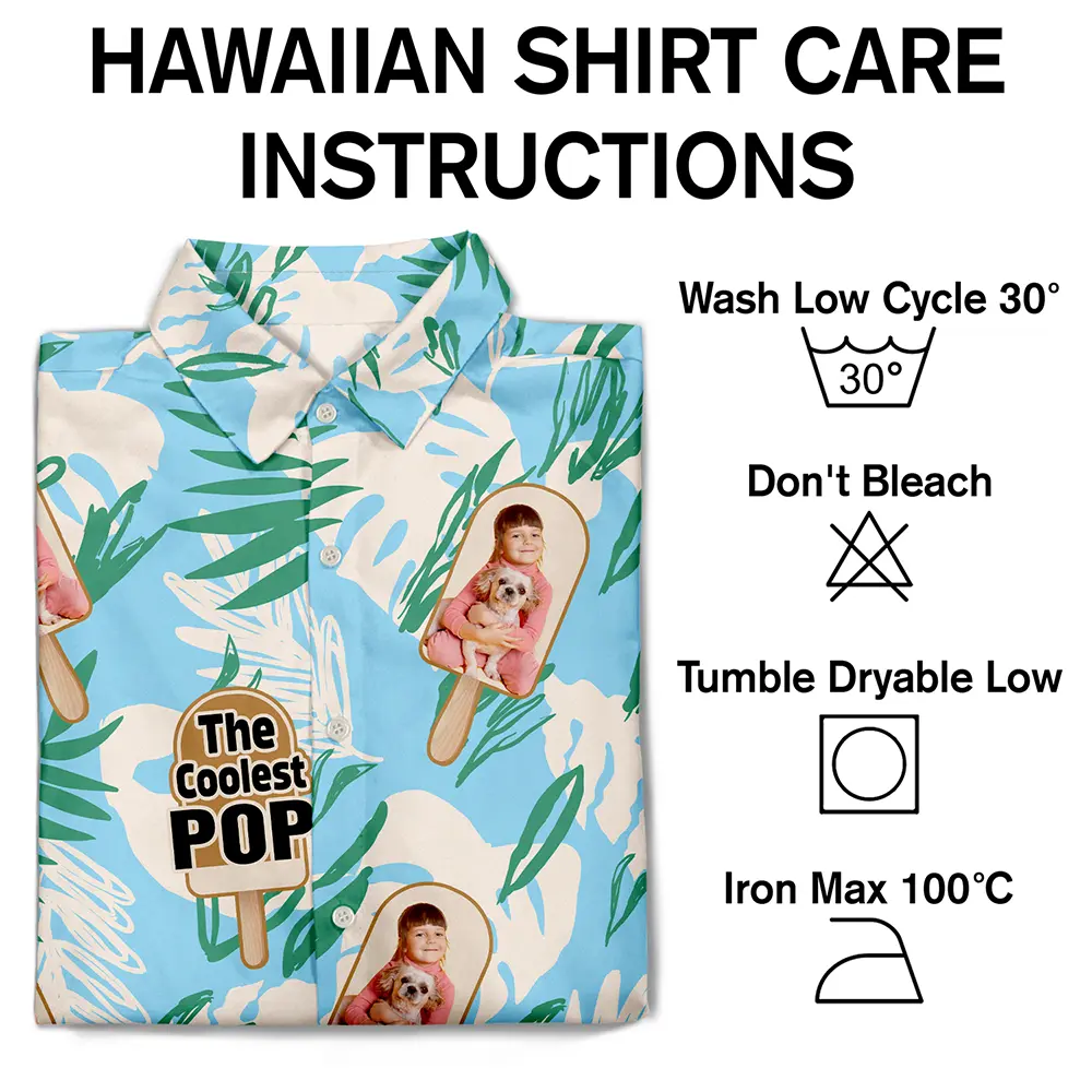 Custom Photo The Coolest Pop - Personalized Hawaiian Shirt - Image 7