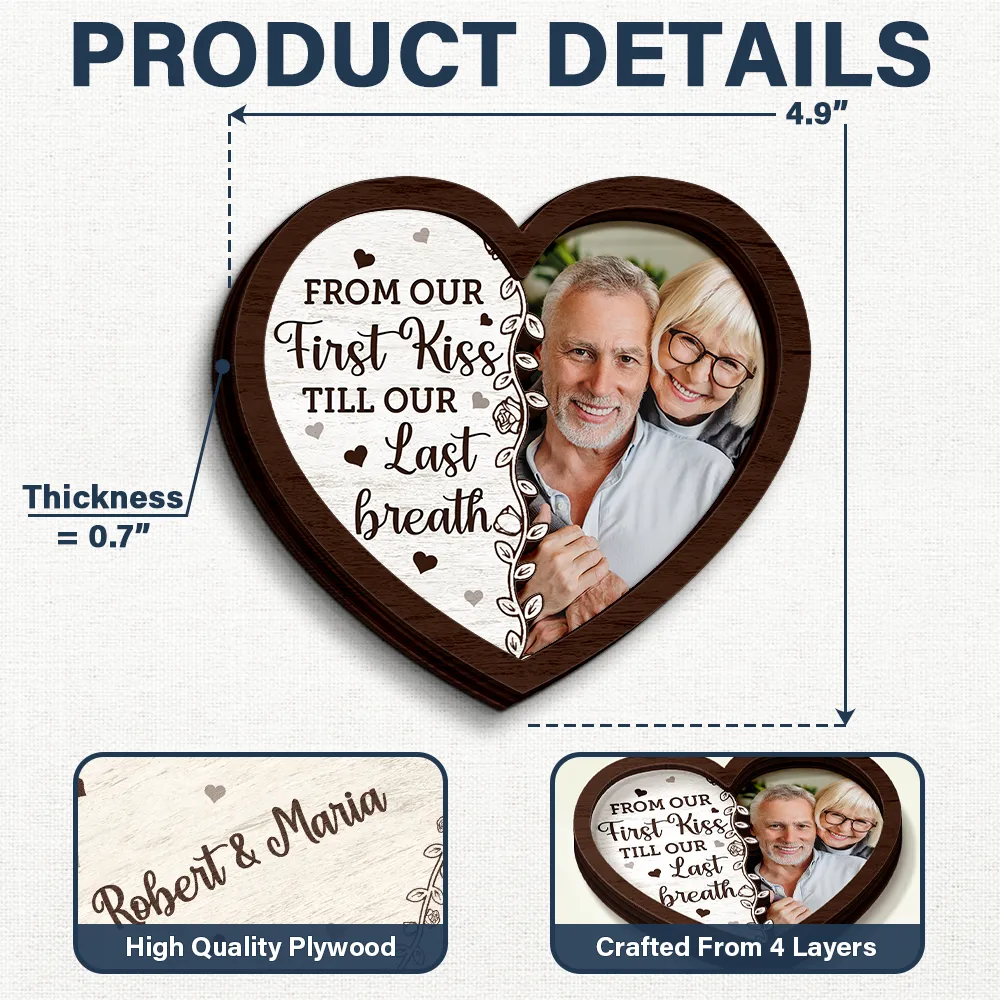 Custom Photo The Date We Became Mr. & Mrs. - Personalized 2-Layered Wooden Ring Dish - Image 5