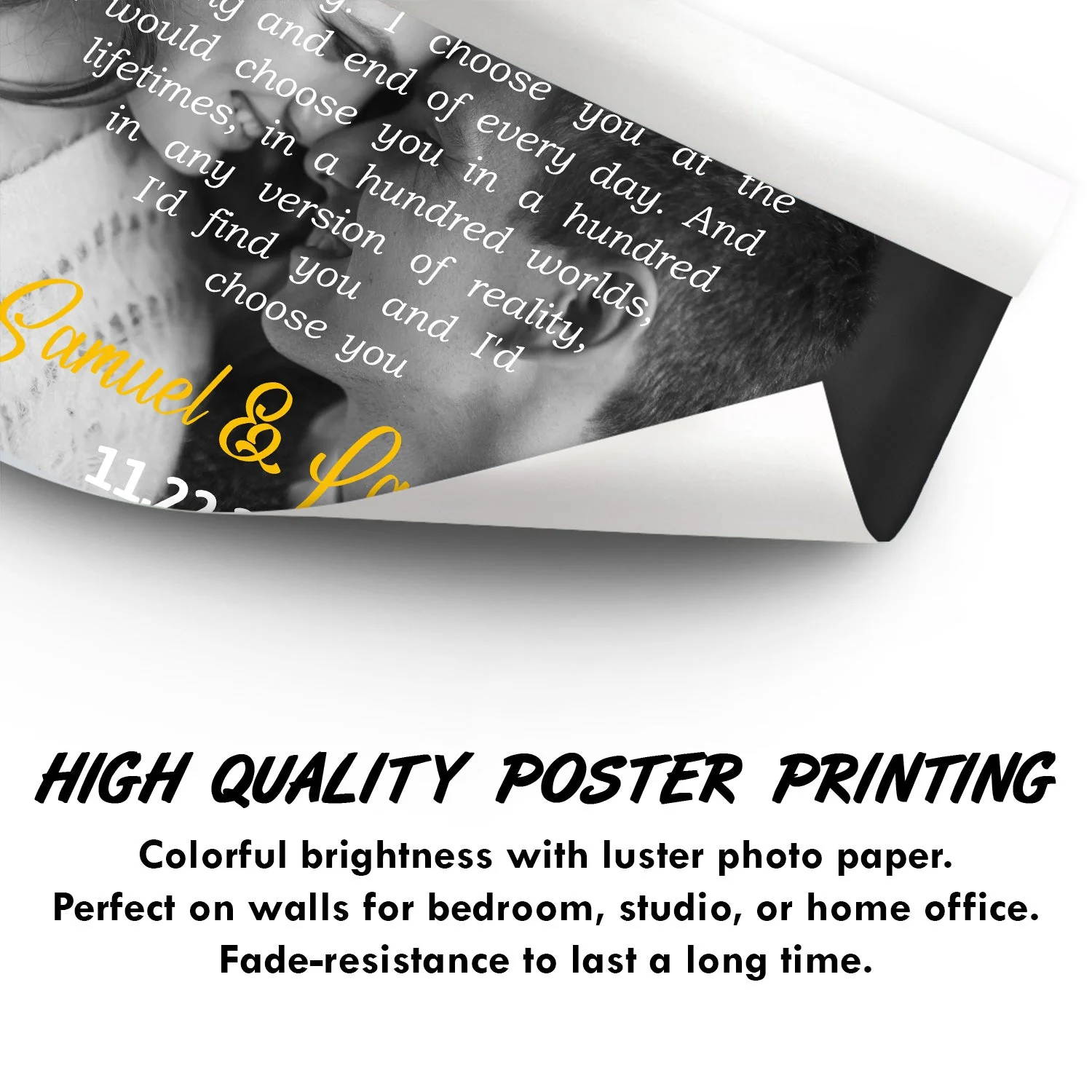Custom Photo The Day I Met You Black & White - Anniversary Gift For Couples - Personalized Poster - Image 3