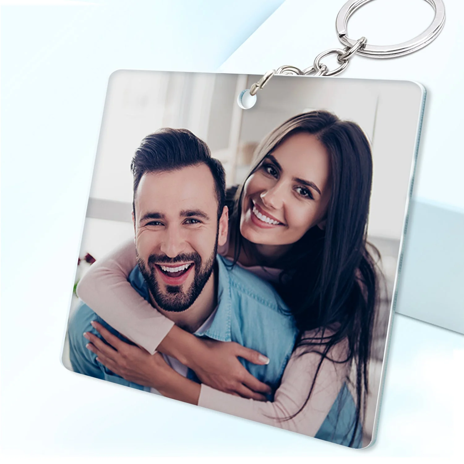 Custom Photo The Day We Became Us - Gift For Couples, Husband, Wife - Personalized Acrylic Keychain - Image 2
