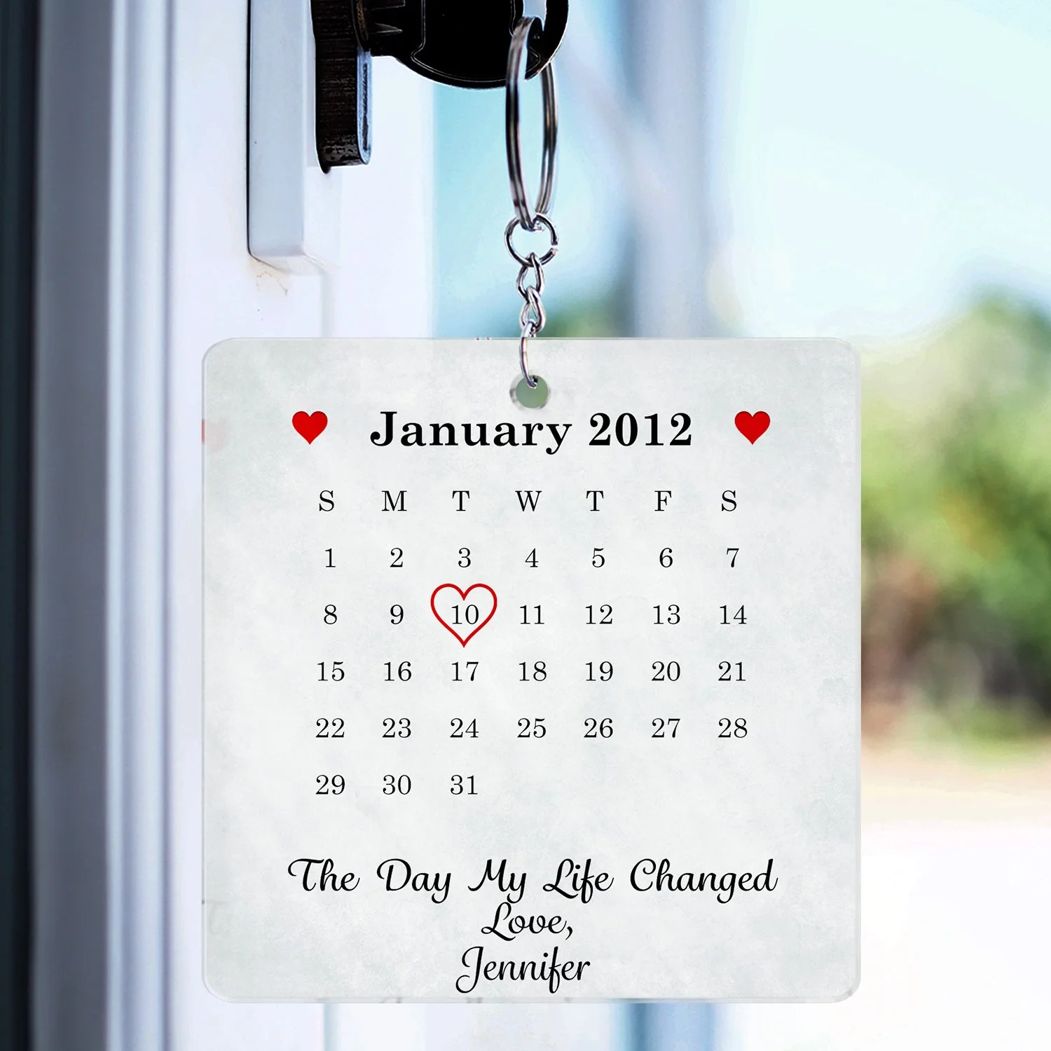 Custom Photo The Day We Became Us - Gift For Couples, Husband, Wife - Personalized Acrylic Keychain - Image 3