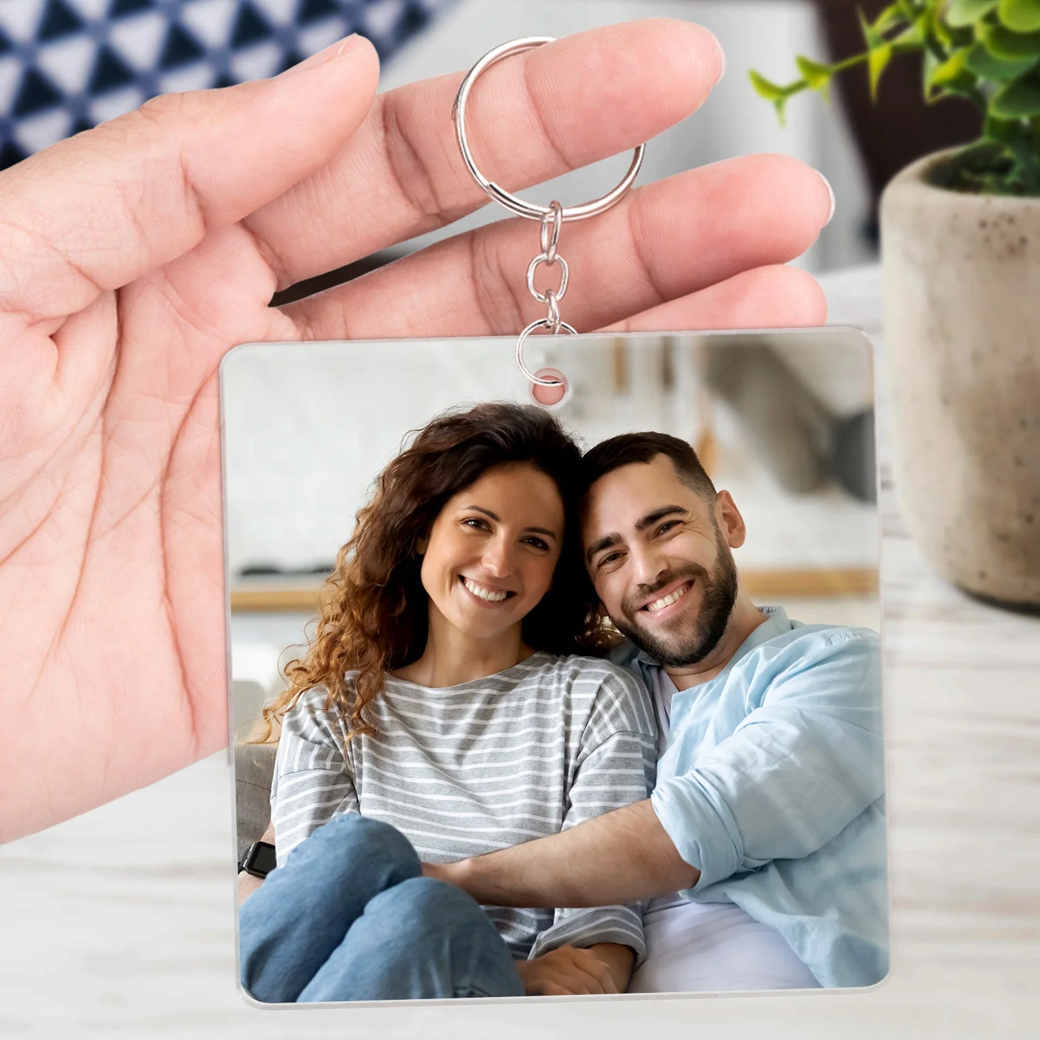 Custom Photo The Day We Became Us - Gift For Couples, Husband, Wife - Personalized Acrylic Keychain - Image 4
