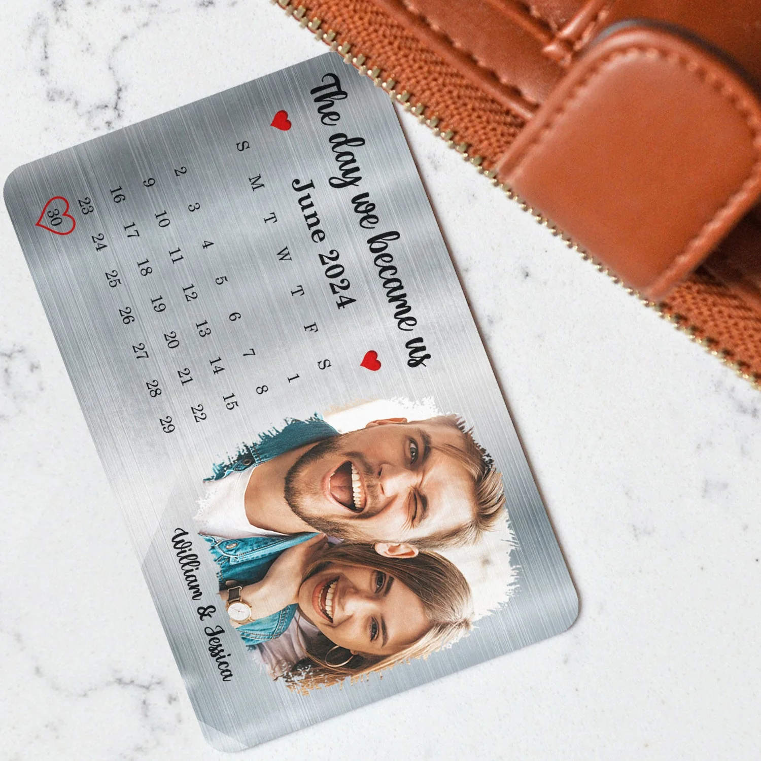 Custom Photo The Day We Became Us - Gift For Couples - Personalized Aluminum Wallet Card - Image 3