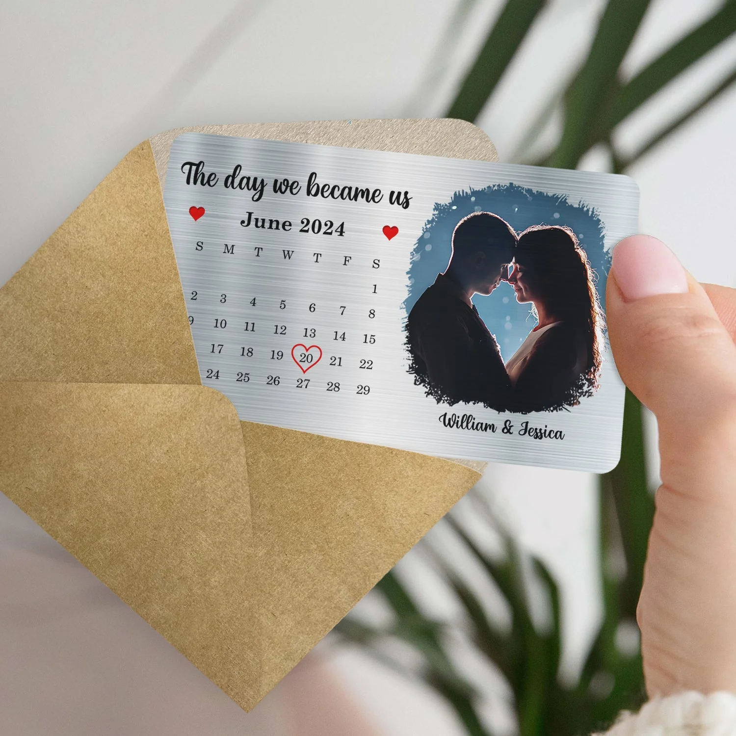 Custom Photo The Day We Became Us - Gift For Couples - Personalized Aluminum Wallet Card - Image 5
