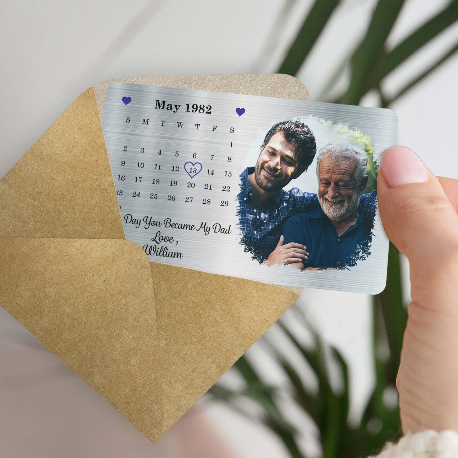 Custom Photo The Day You Became My Dad - Gift For Dad, Father, Grandad, Husband - Personalized Aluminum Wallet Card - Image 4