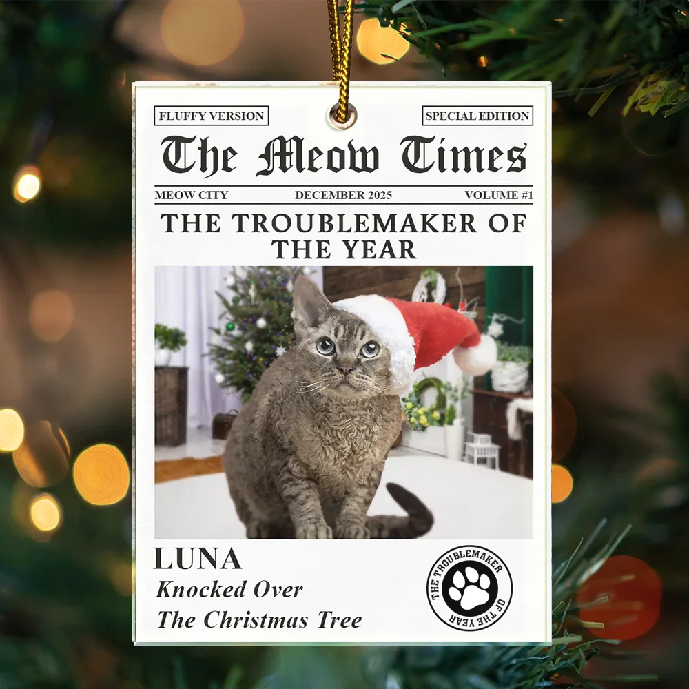 Custom Photo The Dog Times The Meow Times - Personalized Custom Shaped Acrylic Ornament - Image 4