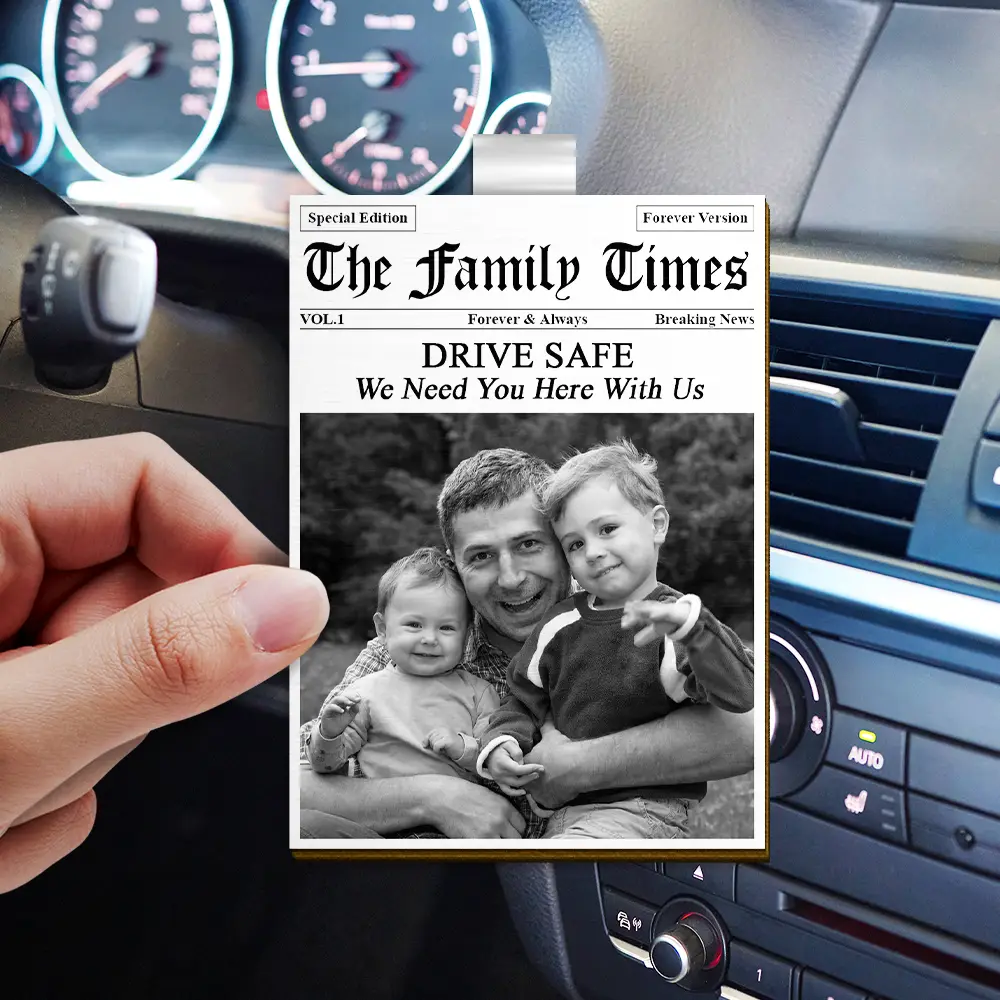 Custom Photo The Father's Day Times - Personalized Custom Shaped Car Visor Clip - Image 4