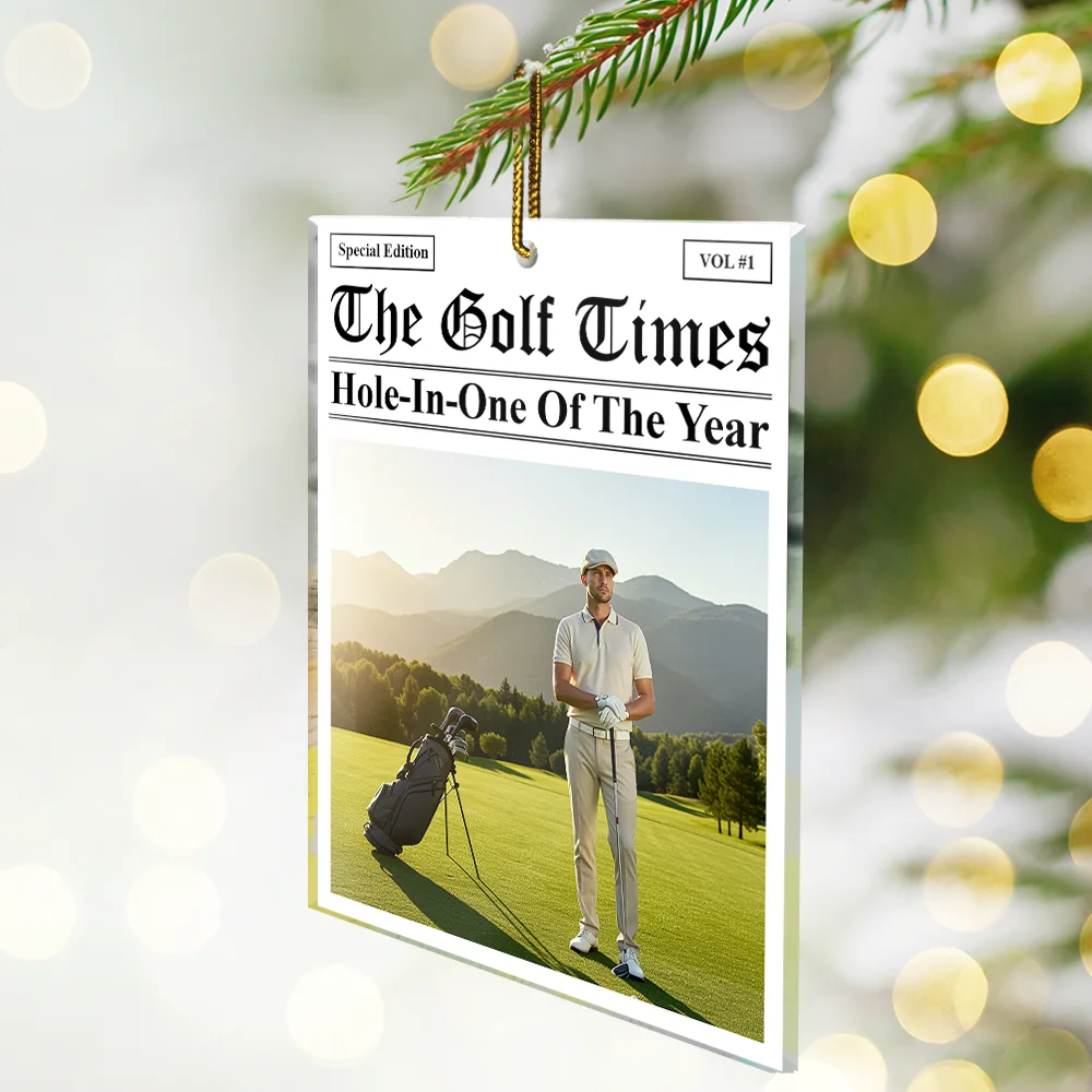 Custom Photo The Golf Times Hole-In-One Of The Year - Personalized Custom Shaped Acrylic Ornament - Image 2