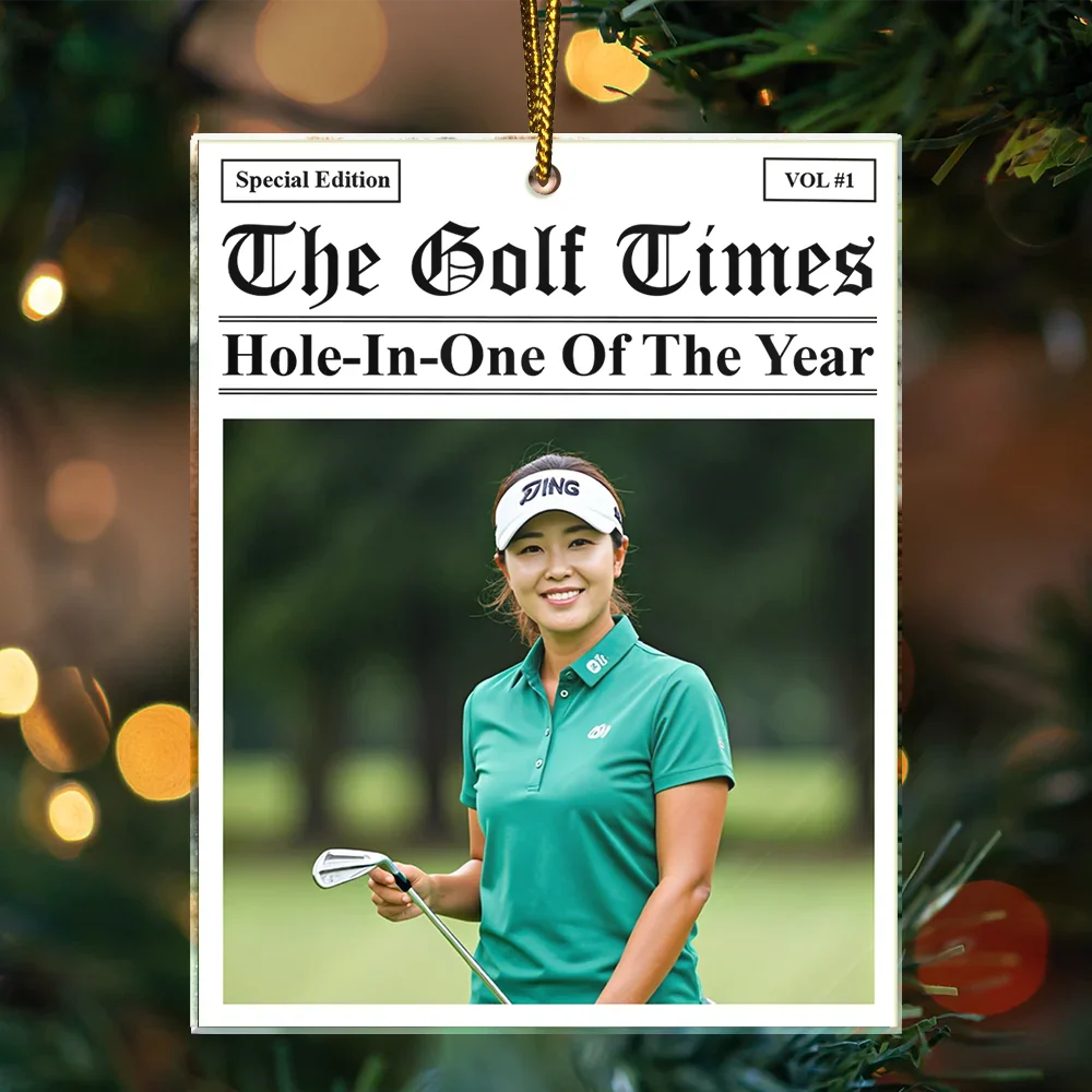 Custom Photo The Golf Times Hole-In-One Of The Year - Personalized Custom Shaped Acrylic Ornament - Image 3