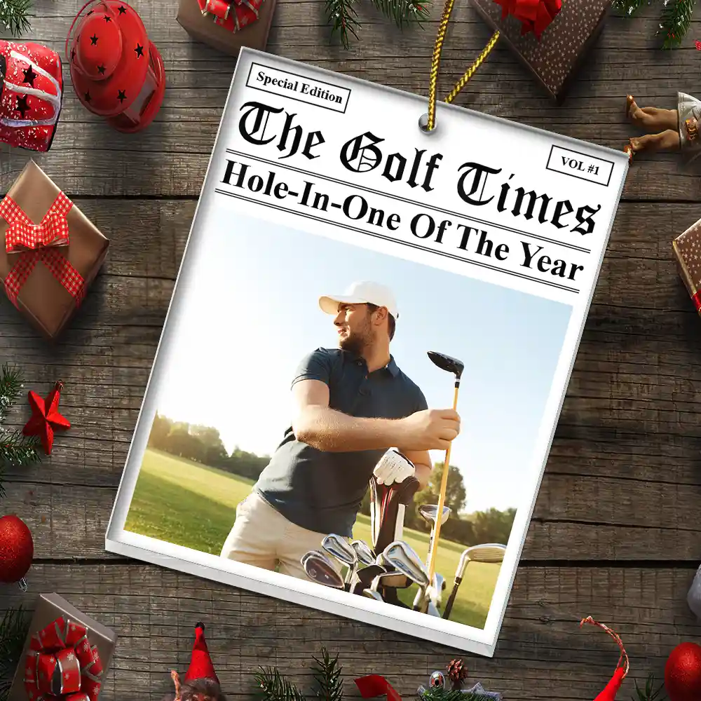 Custom Photo The Golf Times Hole-In-One Of The Year - Personalized Custom Shaped Acrylic Ornament - Image 5