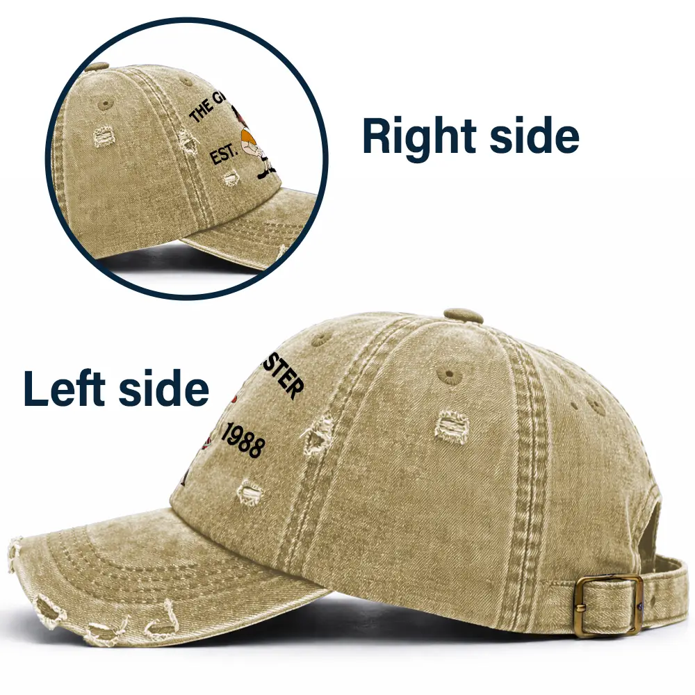 Custom Photo The Grill Master For Him Dad Grandpa - Personalized Distressed Cap - Image 4