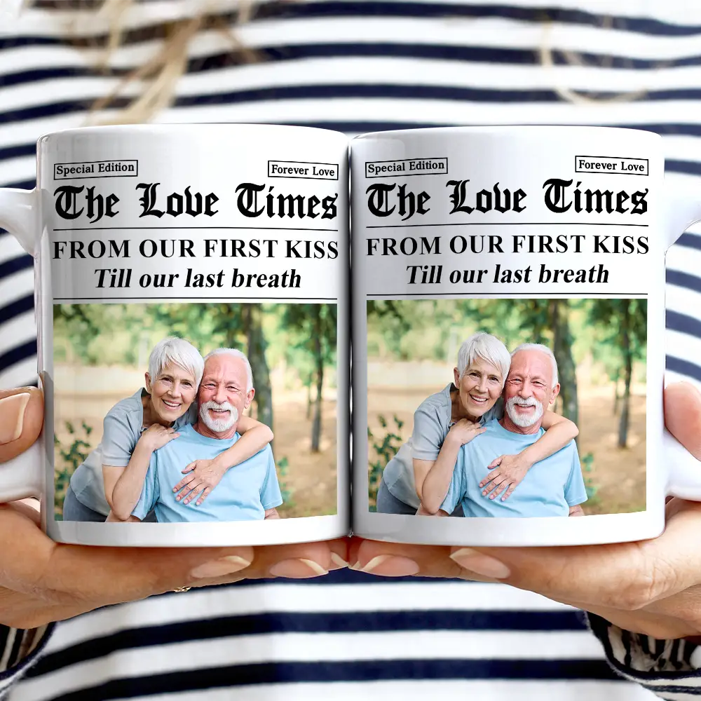 Custom Photo The Love Times Newspaper Theme - Personalized Mug - Image 2