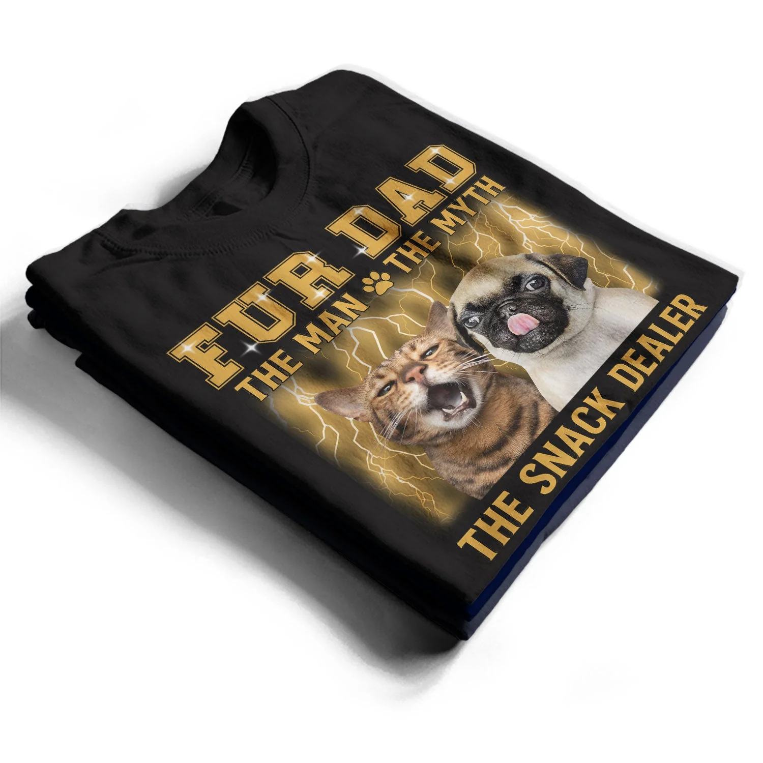 Custom Photo The Man The Myth The Snack Dealer - Gift For Dog Dad, Cat Dad, Fur Dad, Pet Lovers - Personalized T Shirt - Image 2