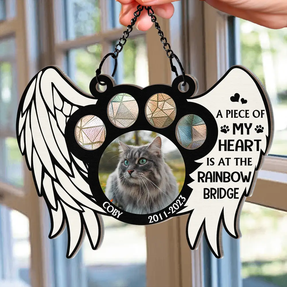 Custom Photo The Moment Your Heart Stopped Memorial - Personalized Window Hanging Suncatcher Ornament - Image 2