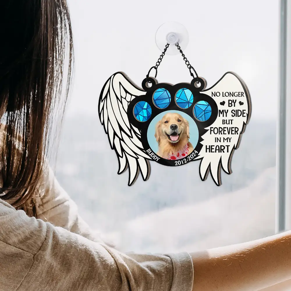 Custom Photo The Moment Your Heart Stopped Memorial - Personalized Window Hanging Suncatcher Ornament - Image 4