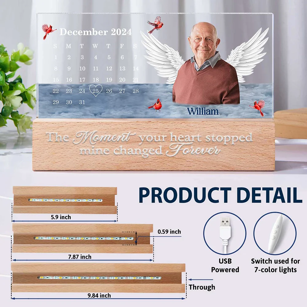 Custom Photo The Moment Your Heart Stopped - Personalized Rectangle LED Light - Image 7