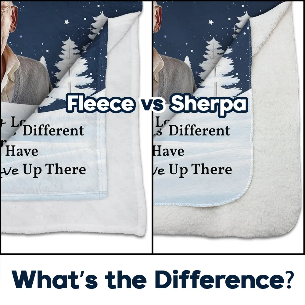 Custom Photo The Sky Looks Different Memorial Family - Personalized Fleece Blanket, Sherpa Blanket - Image 5