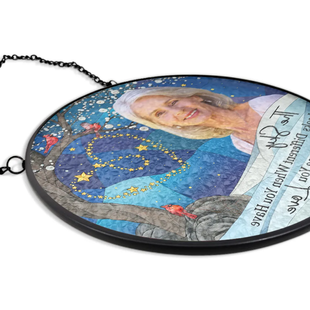 Custom Photo The Sky Looks Different Memorial Family - Personalized Stained Glass Window Hanging Suncatcher - Image 6