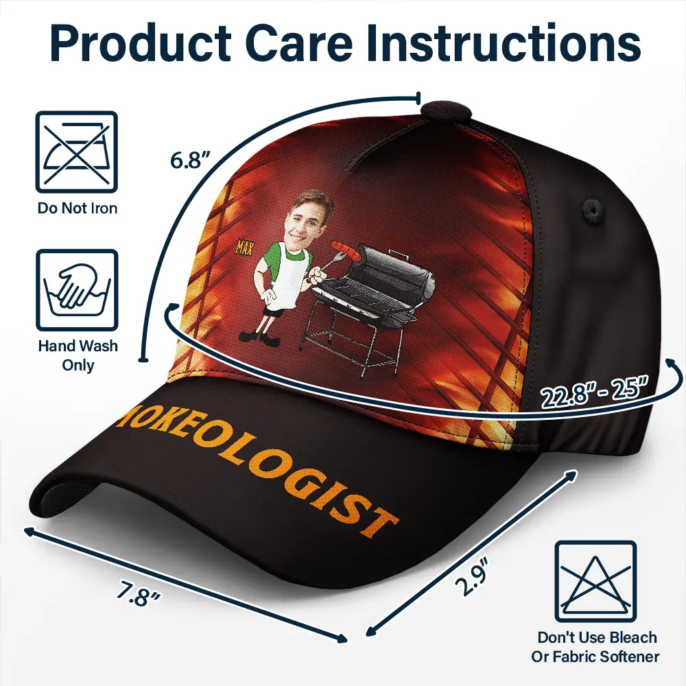 Custom Photo The Smoker BBQ Grilling - Personalized Classic Cap - Image 7