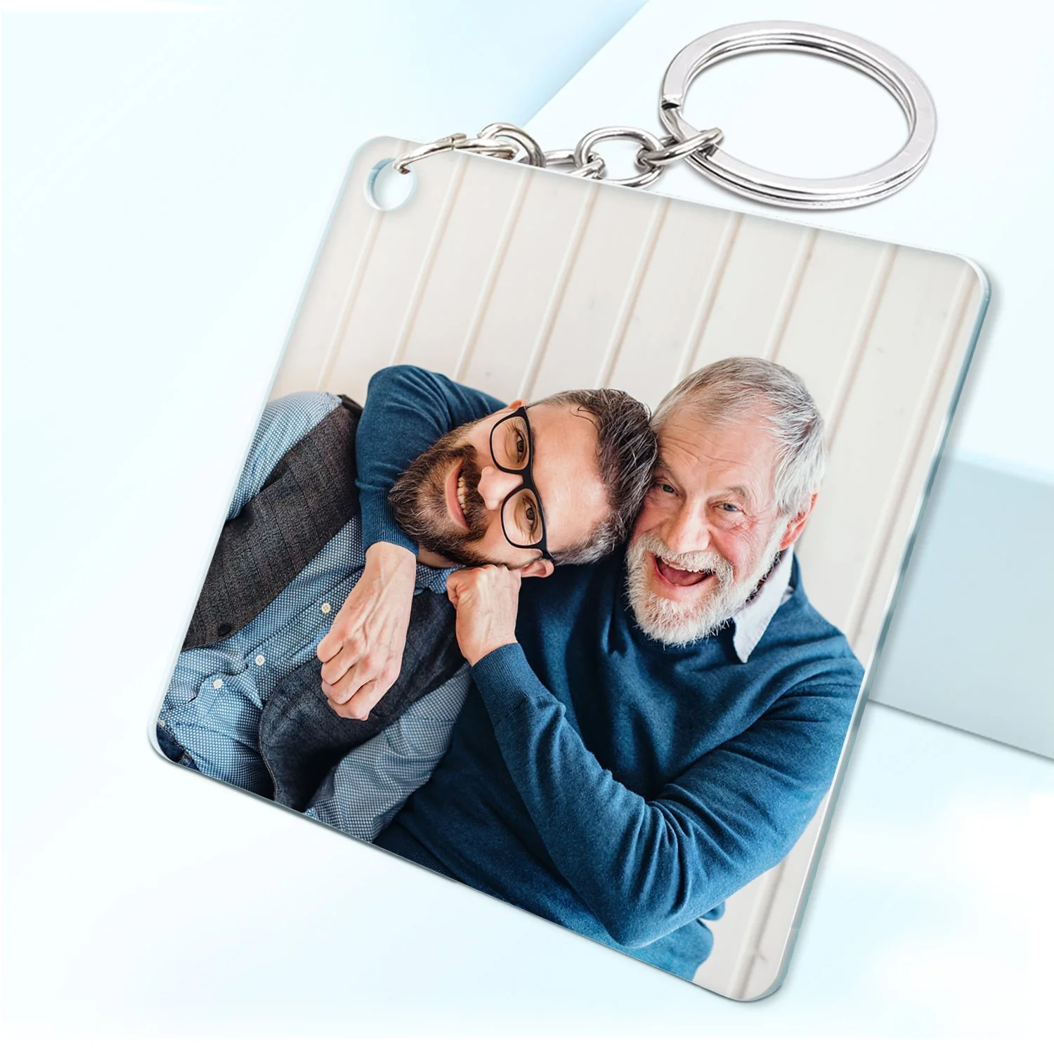 Custom Photo The World's Best Dad - Gift For Daddy, Father, Grandfather, Grandpa - Personalized Acrylic Keychain - Image 2