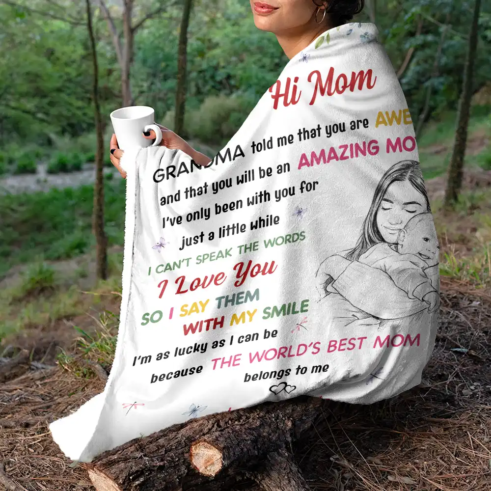 Custom Photo The World's Best Mommy Belongs To Me - Personalized Fleece Blanket, Sherpa Blanket - Image 6
