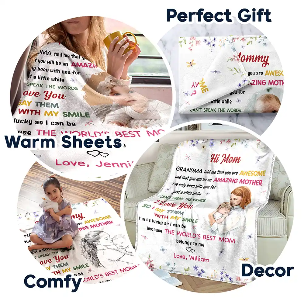 Custom Photo The World's Best Mommy Belongs To Me - Personalized Fleece Blanket, Sherpa Blanket - Image 8