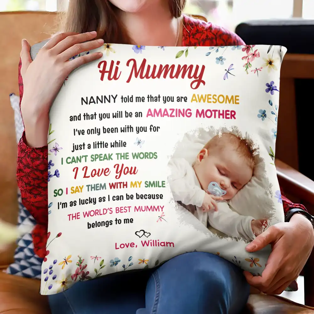 Custom Photo The World's Best Mommy Belongs To Me - Personalized Pillow - Image 3