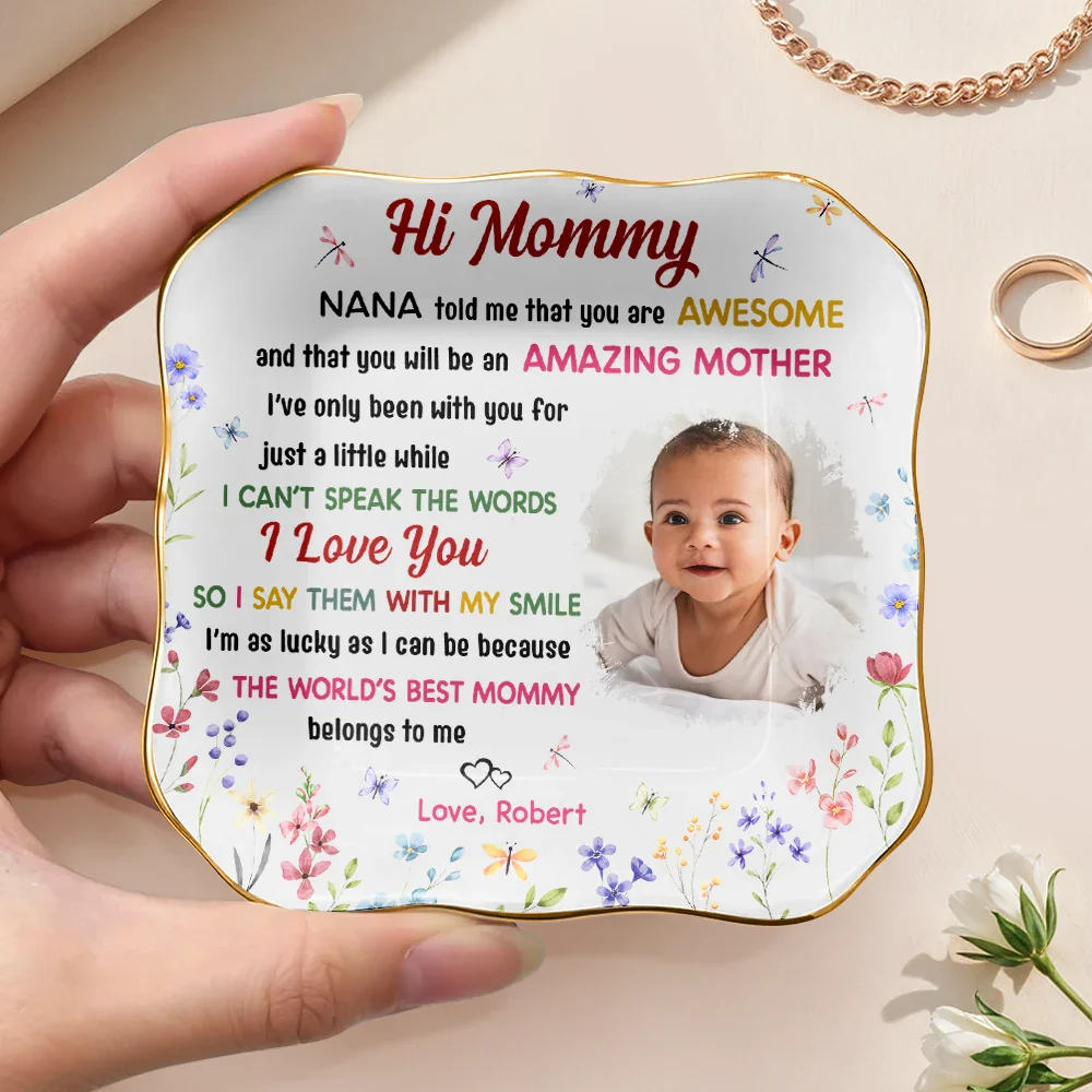 Custom Photo The World's Best Mommy Belongs To Me - Personalized Ring Dish - Image 5