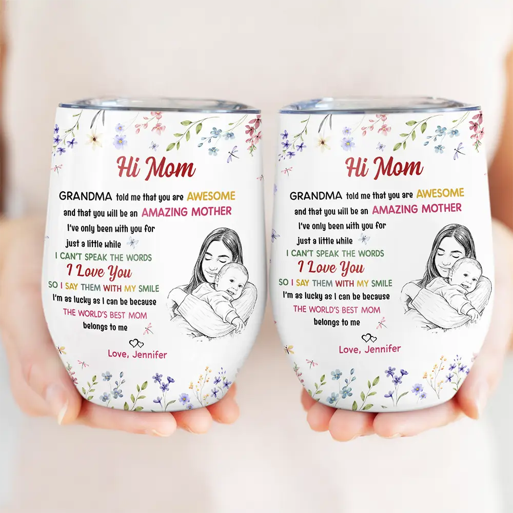 Custom Photo The World's Best Mommy Belongs To Me - Personalized Wine Tumbler - Image 4