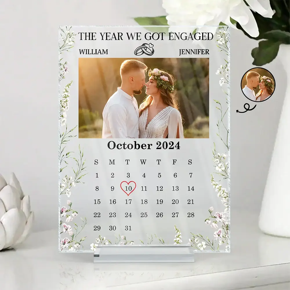 Custom Photo The Year We Became Mr & Mrs Couple - Personalized Vertical Rectangle Acrylic Plaque