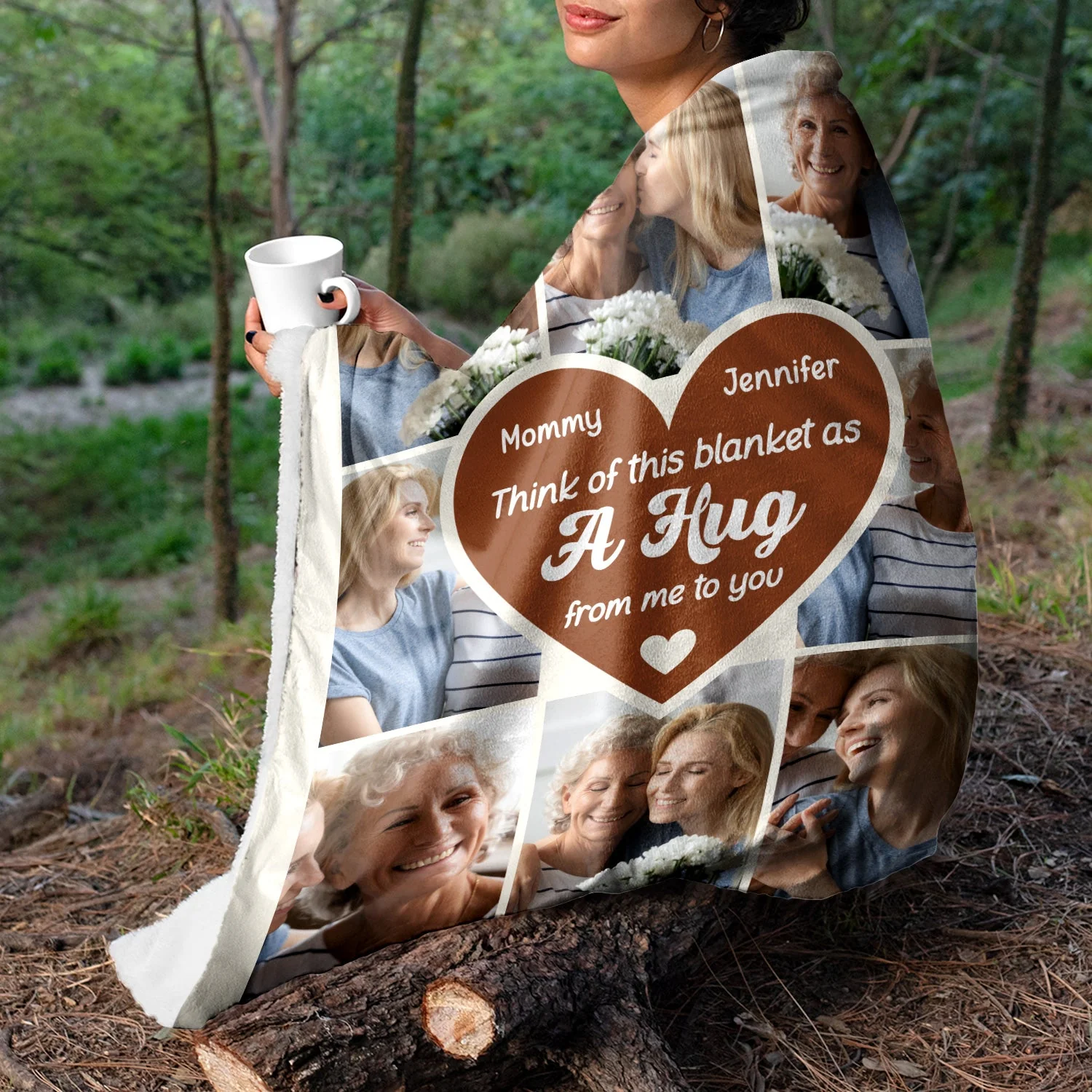 Custom Photo Think Of This Blanket - Gift For Mom - Personalized Fleece Blanket - Image 3