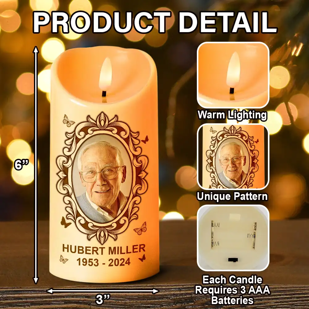 Custom Photo This Candle Is Lit - Personalized Flameless LED Candle - Image 5