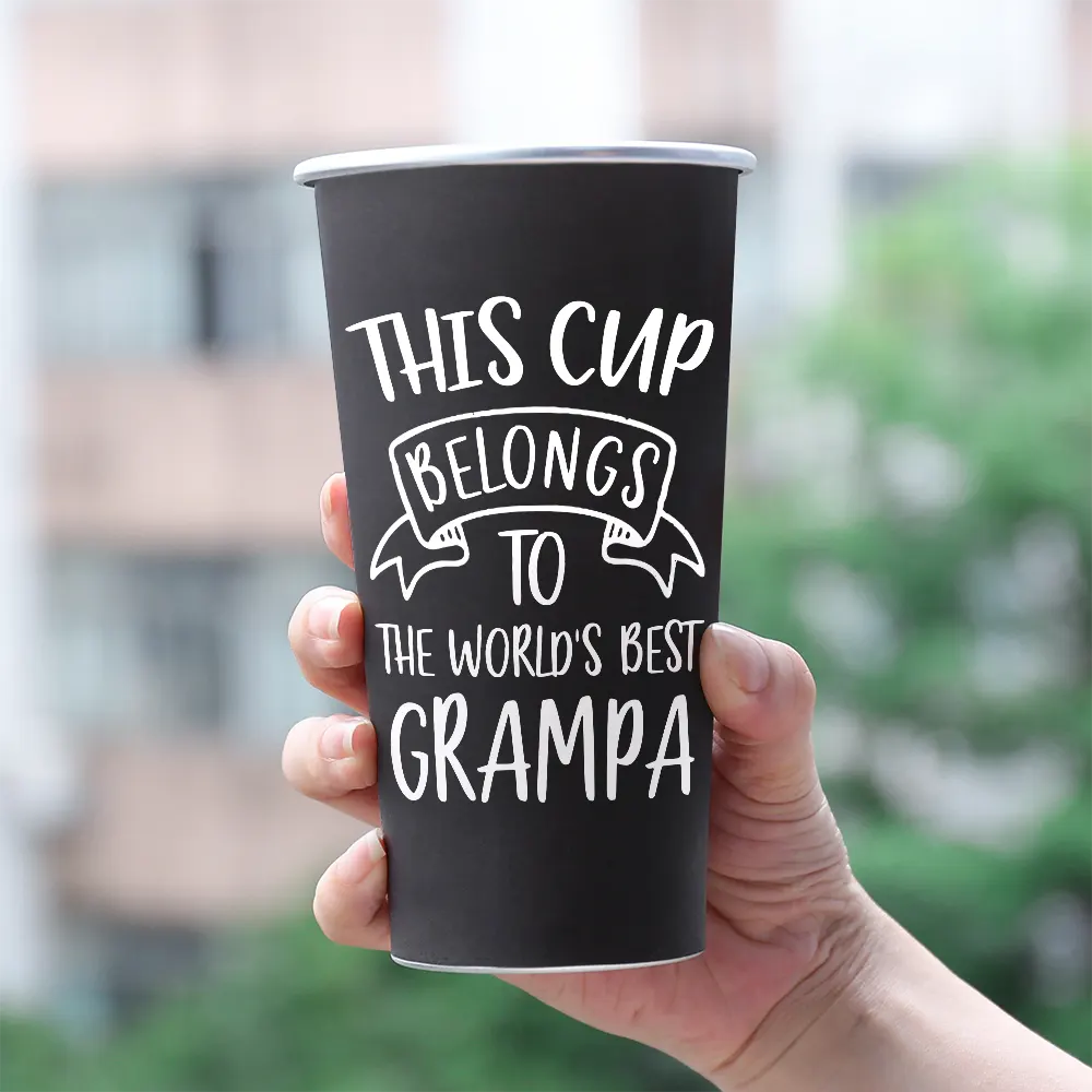 Custom Photo This Cup Belongs To The World's Best Dad - Personalized Aluminum Color Changing Cup - Image 4