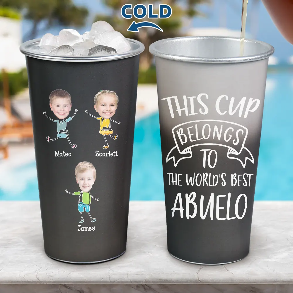 Custom Photo This Cup Belongs To The World's Best Dad - Personalized Aluminum Color Changing Cup - Image 5
