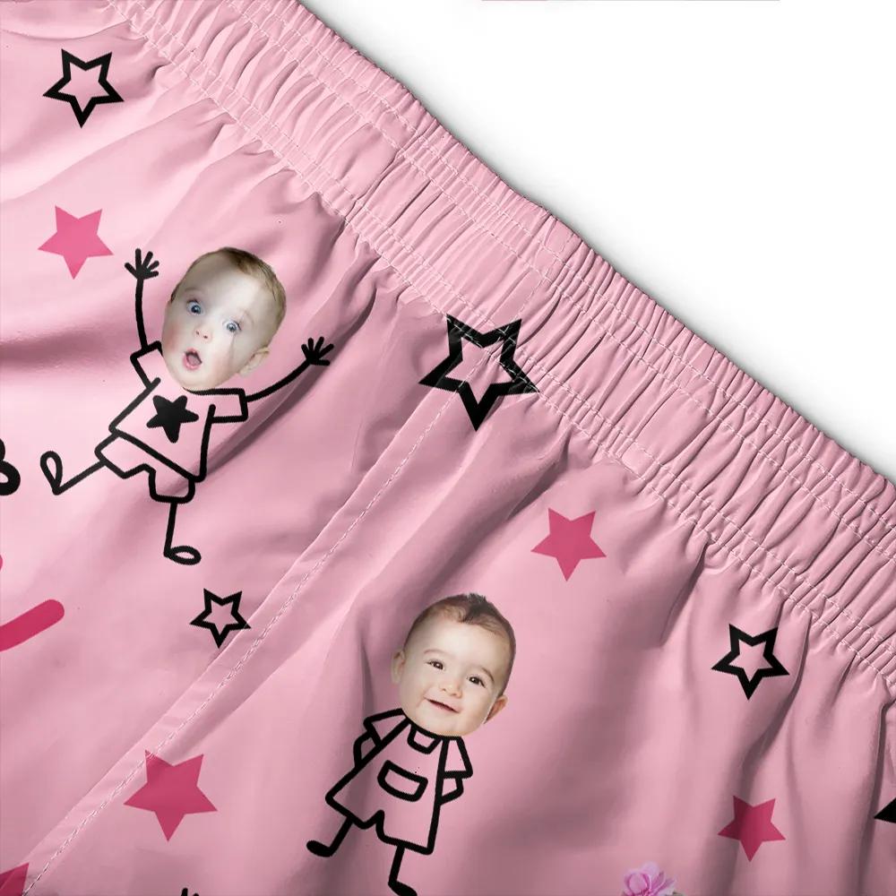 Custom Photo This Grandma Mom Belongs To Kids Pet - Personalized Women Beach Shorts - Image 6