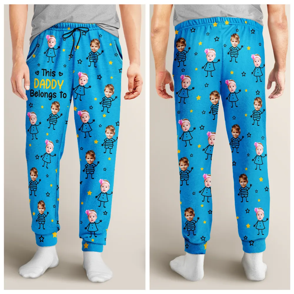 Custom Photo This Grandpa Grandma Belongs To Kids Pet - Personalized Pajama Pants - Image 5