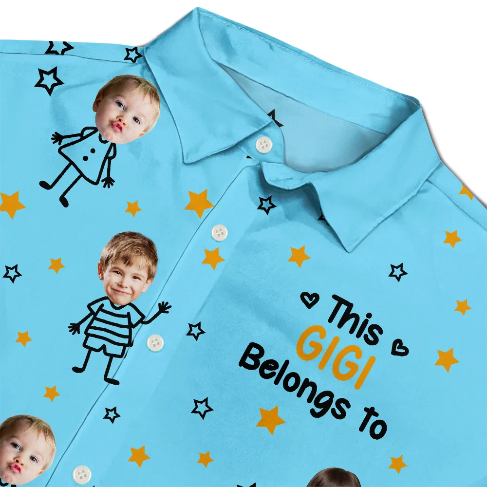 Custom Photo This Grandpa Grandma Dad Mom Belongs To Kids Pet - Personalized Hawaiian Shirt - Image 5