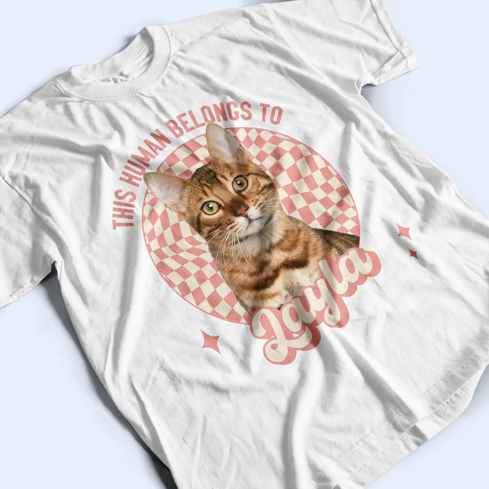 Custom Photo This Human Belongs To Dog - Personalized T Shirt - Image 4