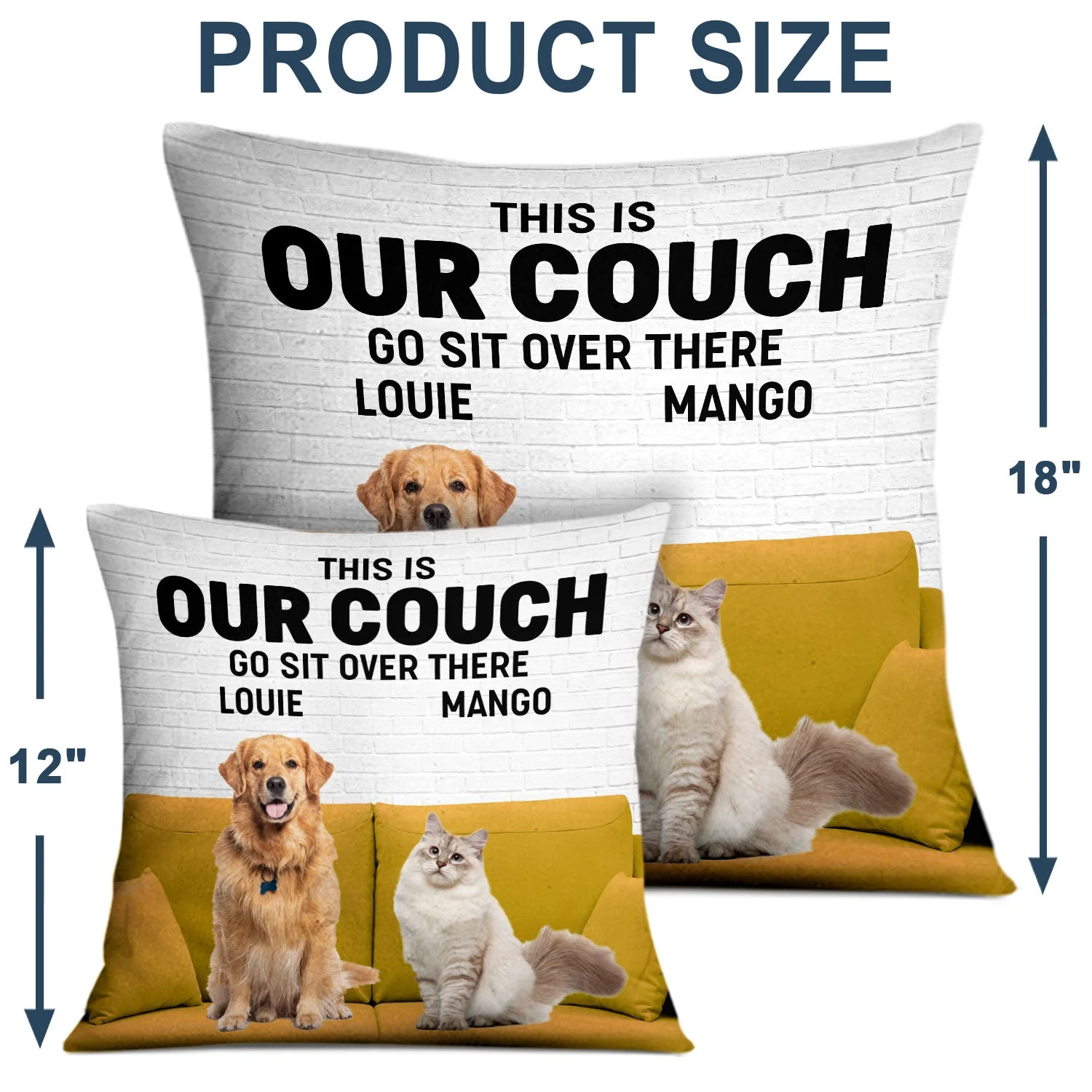 Custom Photo This Is My Couch - Gift For Pet Lovers, Dog Lovers, Cat Lovers - Personalized Pillow - Image 5