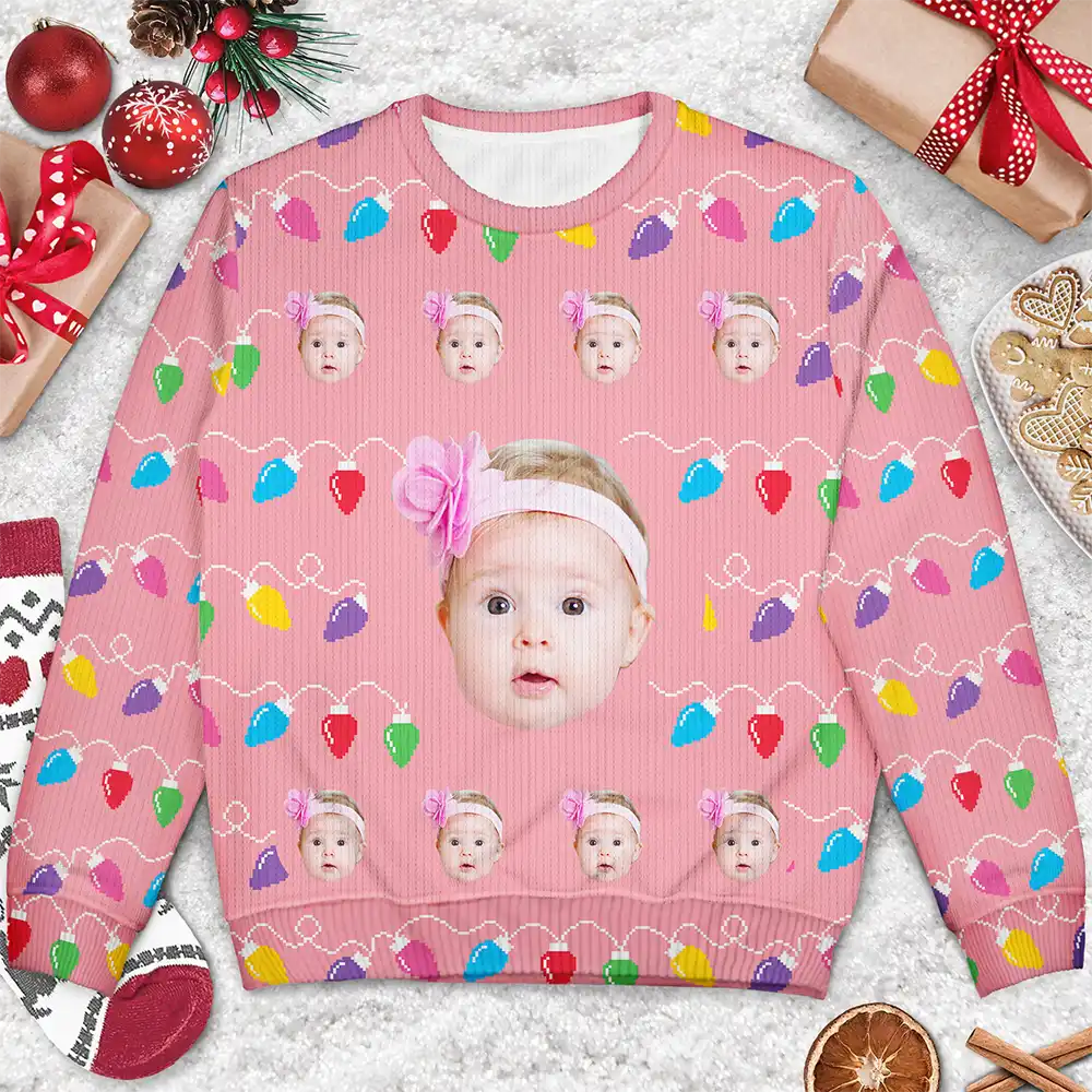 Custom Photo This Is My Ugly Sweater - Personalized Unisex Ugly Sweater - Image 4