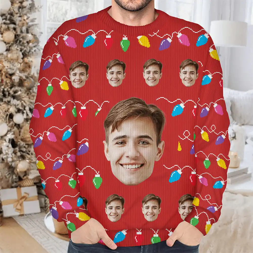 Custom Photo This Is My Ugly Sweater - Personalized Unisex Ugly Sweater - Image 5