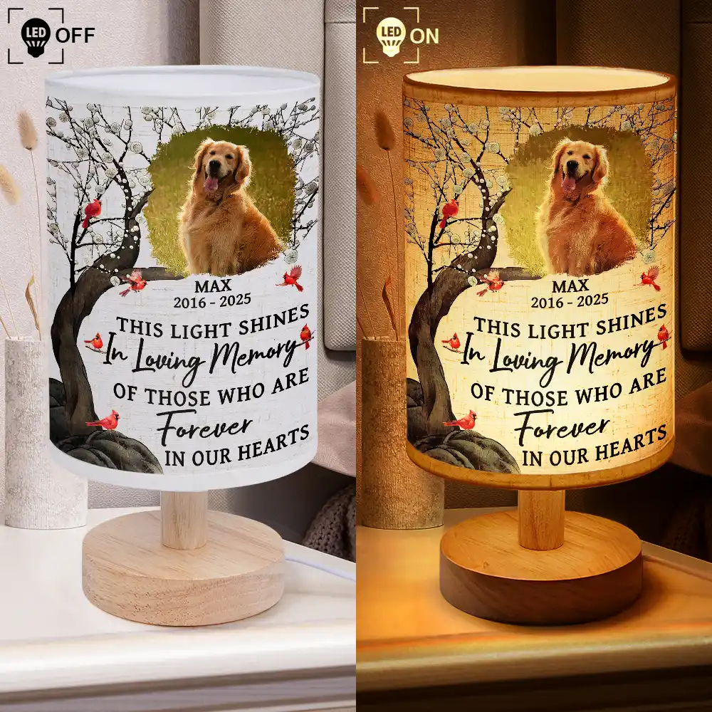 Custom Photo This Light Shines In Loving Memory - Personalized Fabric Lamp - Image 4