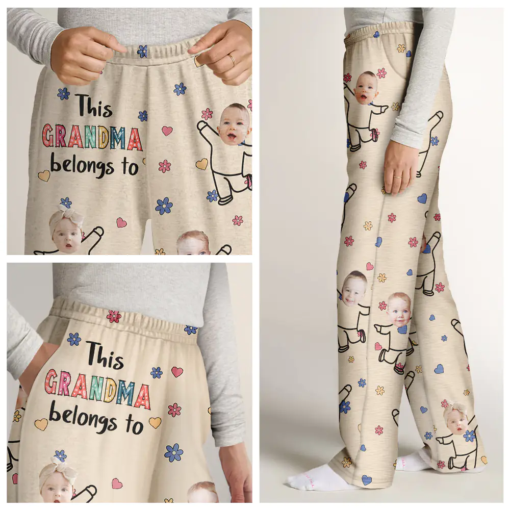 Custom Photo This Nana Belongs To Grandkids - Personalized Pajama Pants - Image 8