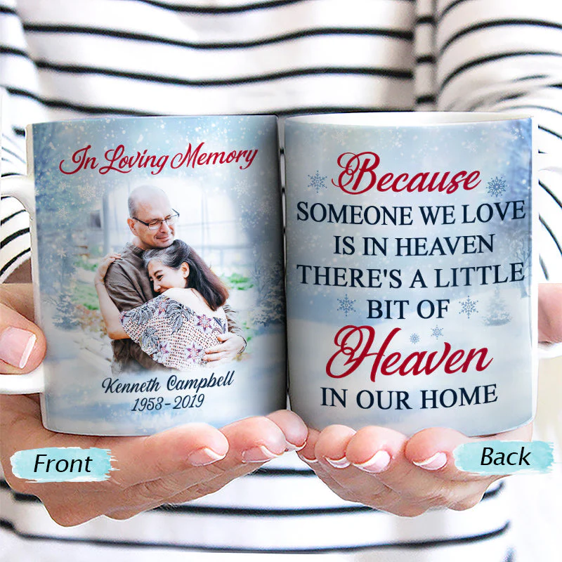 Custom Photo Those We Love Don't Go Away - Christmas Gift - Memorial Gift For Family - Personalized Custom White Edge-to-Edge Mug - Image 2