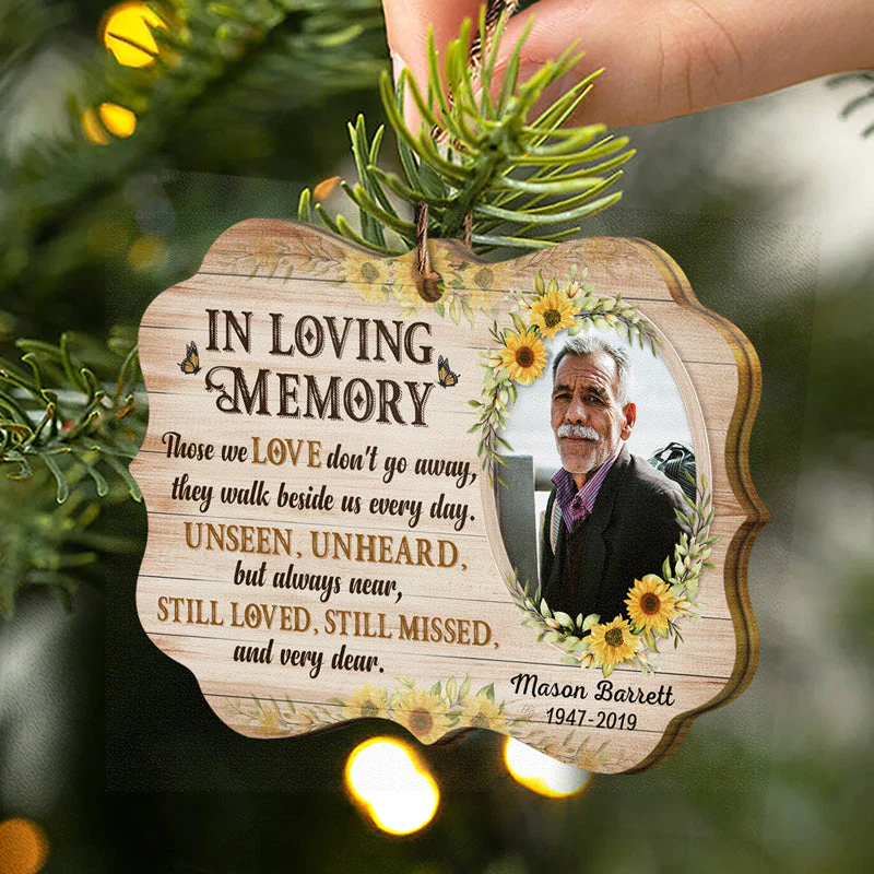 Custom Photo Those We Love Don't Go Away - Memorial Gift For Family - Personalized Wooden Ornament - Image 2