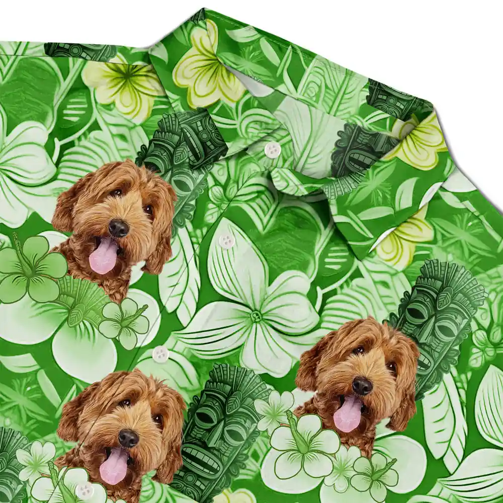 Custom Photo Tiki Flower Summer Beach Vibe - Personalized Hawaiian Shirt - Image 5